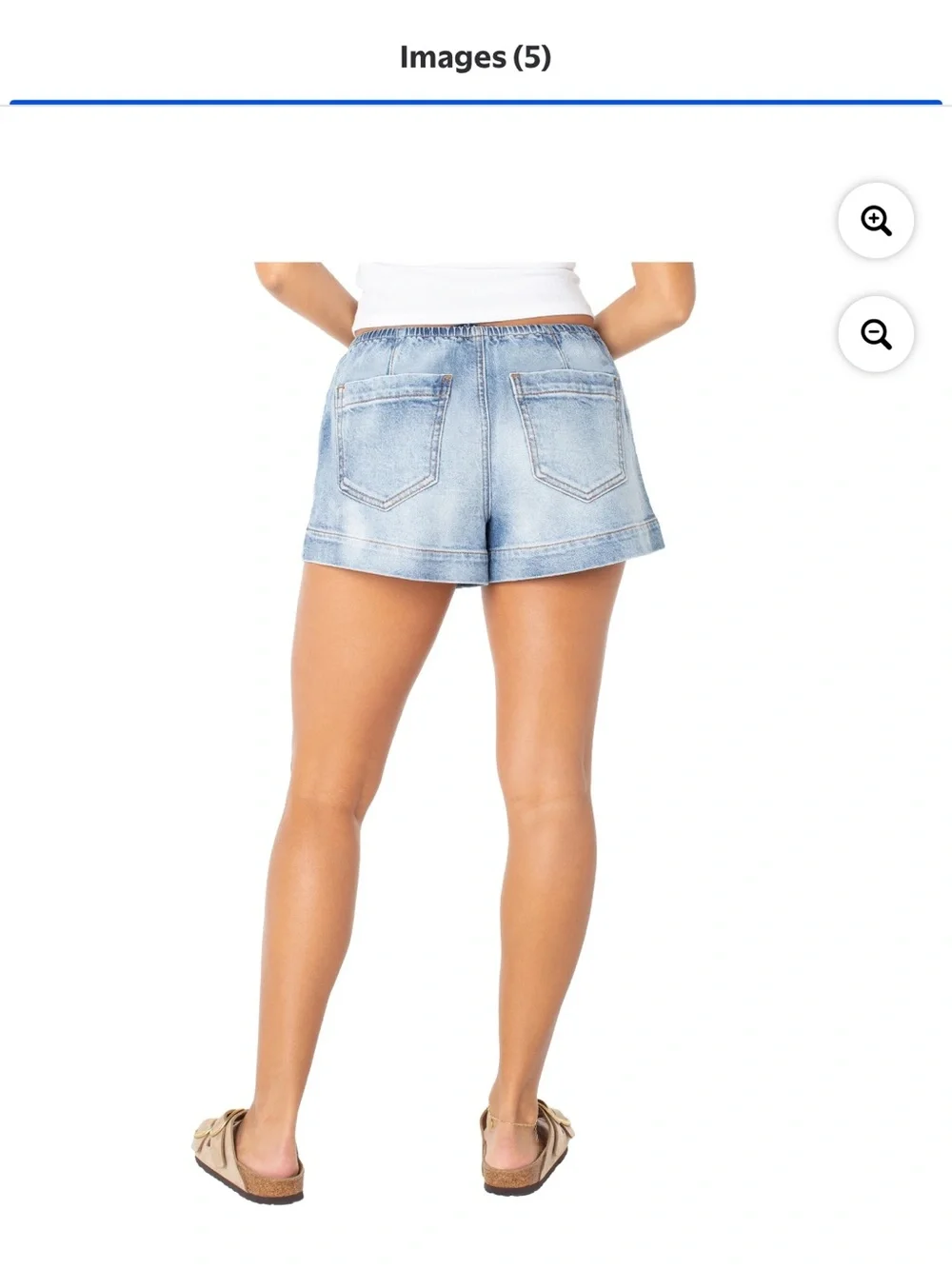 Light Wash Denim Drawstring Women’s Shorts